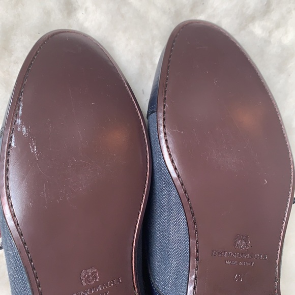 Bruno Magli Monk Strap Leather Denim Men Shoes - Picture 6 of 7
